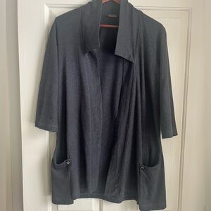 FARAH STUDIO Ottawa Charcoal Open-Front Blazer Size S Like New